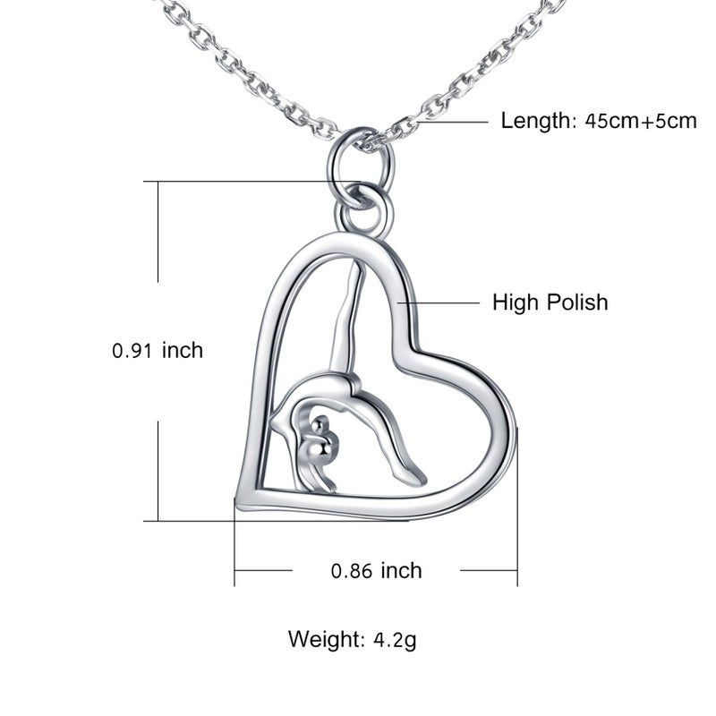 Sariel Gymnastics Gifts for Women Gymnast Necklace 925 Sterling Silver Gymnastics Fashion Jewelry Pendant Birthday (Silver) - Image 5